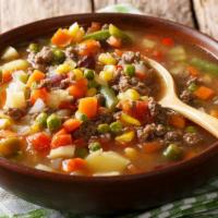 Homemade Beef Soup · Homemade, rich beef soup with aromatic spices and tender vegetables and chunks of fall apart...