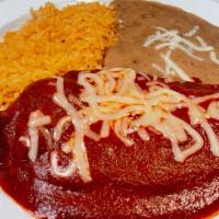 Chile Relleno Plate · Vegetarian. 1 pasilla pepper stuffed with cheese and topped with red salsa, served with lett...