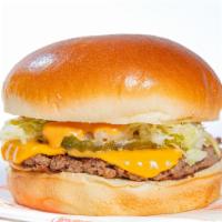 Single Burger · Impossible patty, FYH American cheese, MMK sauce, shredduce, diced onion, pickles, on a good...