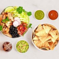 Burrito Bowl Combo · Your choice of burrito bowl with chips and guacamole and a drink of your choice.
