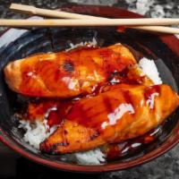 Salmon Bowl · Fresh Atlantic Grilled Salmon & Topped with Teriyaki Sauce.