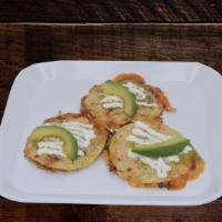 Mulitas · (Order of 3)comes with salsa verde, cotija cheese, sour cream and avocado.
