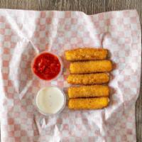 Mozzarella Sticks (5) · 5 Mozzarella Sticks- includes side of marinara.