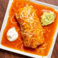 El Padrino Burrito  · Choice of meat, come with rice, refried beans, chopped onions and cilantro inside. Topped wi...