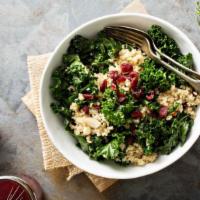 Kale Salad (Keto, Vegetarian) · Fresh kale & red cabbage mixed with pepitas, parmesan & our house dressing.