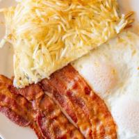 Bacon & Eggs Combo
 · Four bacon strips, served with 2 eggs any style.