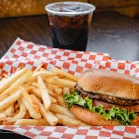 Junior Burger Combo · Junior bun, hamburger patty, lettuce, tomato, pickles, and our signature 1000 Island dressin...