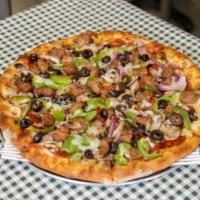 Giant Big Z · Red Sauce, Mozzarella Cheese, Canadian Bacon, Pepperoni, Mushroom, Bell Pepper, Onion , Blac...