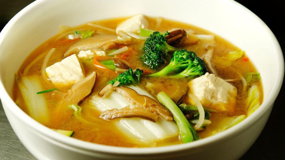 Yasai Ramen · Vegetarian. Ramen in a miso-based broth. Cooked with mixed vegetables and tofu.