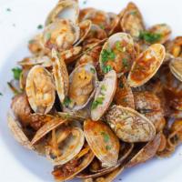 Clams (1 Lb) · Tender and sweet manila clams are covered in one of our savory sauces and spice level of you...