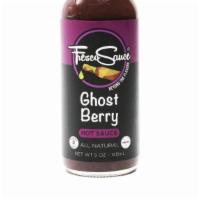 Ghost Berry Hot Sauce · Super spicy sauce along with blackberry and cranberry flavors. 5fl oz. Spicy.