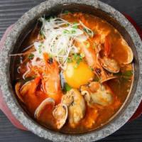 Seafood Soon Tofu · Shrimp, clams, soft tofu, onion, & assorted vegetables