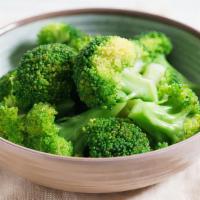 Steamed Broccoli · Steamed Broccoli served with a sweet vinegar gochujang sauce