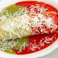 Burrito Mojado · Wet burrito red or green or a combination of both (your choice of meat).