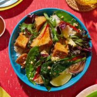 Tofu Rice Bowl · Build your own bowl with tofu marinated in house herbs and spices, your choice of base, topp...