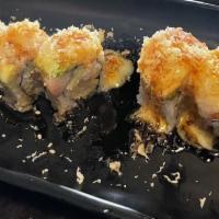 Ymt - You Must Try Roll · In - shrimp tempura, crab meat, cucumber. Out - yellowtail, avocado, tempura crunch.