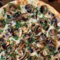 Truffle Pizza (New!) · White pizza, truffle oil, cremini mushroom, parsley
