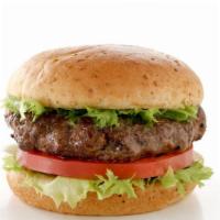 The Classic Hamburger · Exquisite hamburger with fresh ground beef patty, lettuce, tomato, onion, pickles, ketchup, ...