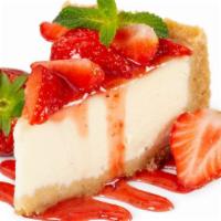 Strawberry Cheesecake · Creamy and delicious rich cheesecake with strawberries.
