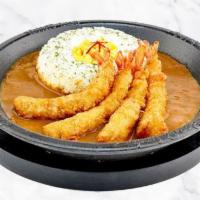 Sizzling Curry - Ebi Shrimp · Entree includes rice, corn, and curry sauce.