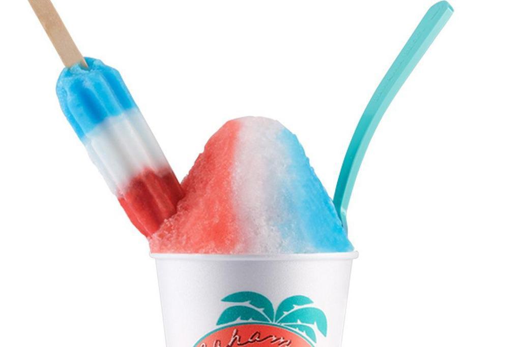 Bomb Pop® · Red, white, and blue blend of classic Bomb Pop Cherry, Lime, and Blue Raspberry flavors with a Bomb Pop® Jr. on top