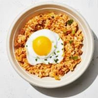 Kimchi Fried Rice · Popular. Fried rice, kimchi, spam, green onions, topped with a fried egg.
