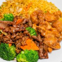 2 Items Combo Plate · Two entree plate with choice of two half sides or one full side. Picture as shown: Broccoli ...