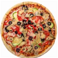 Berkeley Vegan Pizza · Our inviting vegan pizza with housemade marinara, vegan cheese, heirloom tomatoes, vegan sau...