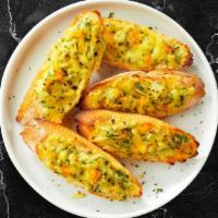 Cheesy Great Garlic Bread · (Vegetarian) Housemade bread toasted and garnished with butter, garlic, mozzarella cheese, a...