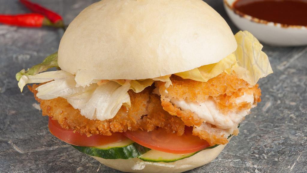 Fried Chicken Sandwich · Delicious sandwich made with a Fried Chicken Tender, hot sauce, mayo, and pickles.