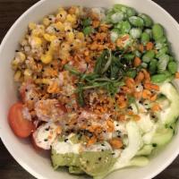 Yuzu Bowl · Your choice of protein with avocado, cucumber, edamame, cilantro, and yuzu over rice.