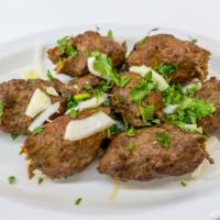 Beef Gola Kabab · Minced or ground beef meat skewer barbecued in tandoor or clay oven.