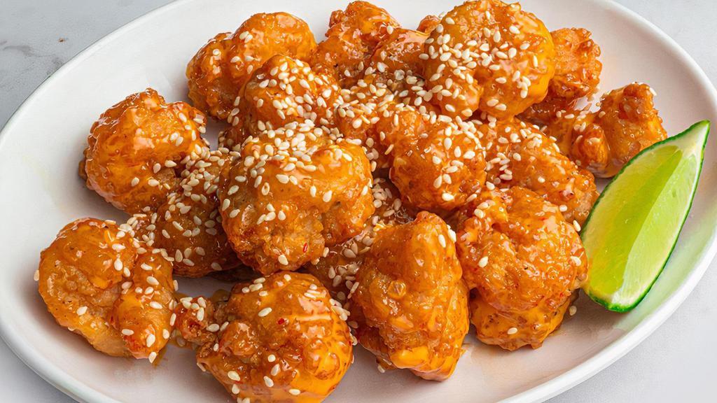 Firecracker Shrimp · A Hurricane favorite. Shrimp lightly battered, fried and delicately tossed in our sweet'n'spicy firecracker sauce, finished with sesame seeds. (970 cal.)