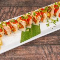 Albacore Dream Roll · 10 pieces. Spicy tuna and avocado inside, albacore on top with scallion. Maruya special sauc...