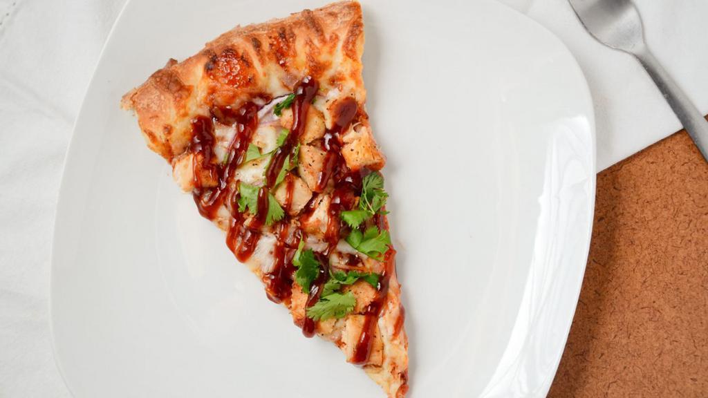 Small Western Bbq Chicken Pizza · Chicken, red onions, bacon, and bbq sauce.