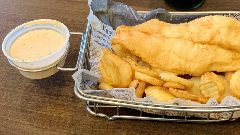 Single Fish And Chips · 1 piece of fish and chips.
