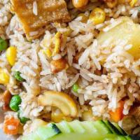 Pineapple Fried Rice · Stir-fry rice, pineapple, cashew nut, carrot, pea