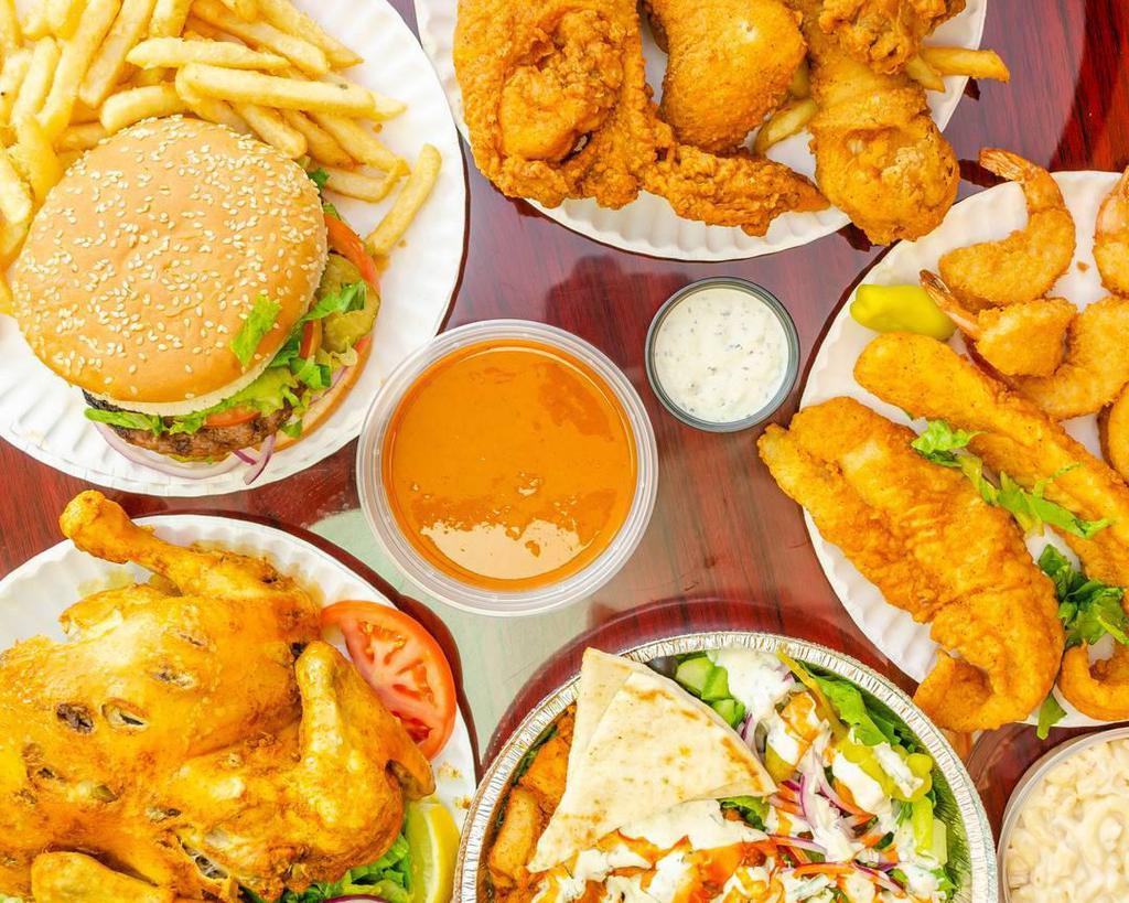 Crown Chicken peri peri chicken and BBQ grill · Sandwiches · Burgers · Greek · Chicken · Seafood