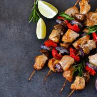 Chicken Kebab · Minced chicken skewers marinated with traditional spices and yogurt then grilled to perfecti...
