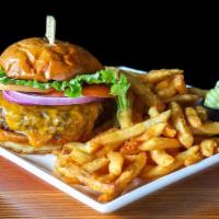 Triple T'S Cheeseburger  · (10 oz) Freshly ground burger topped with melted Cheddar, tomato, red onion, and lettuce wit...