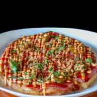 Sushi Pizza · crispy scallion pancake topped with tuna sashimi, jalapenos, spicy mayo, eel sauce and cilan...