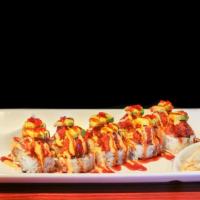 Hawaii Roll  · Spicy shrimp, cucumber, topped with spicy tuna, diced avocado, spicy mayonnaise, eel sauce, ...