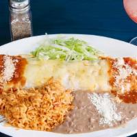 Burrito Grande · One flour tortilla stuffed with cheese, beans and your choice of protein. Served with Mexica...