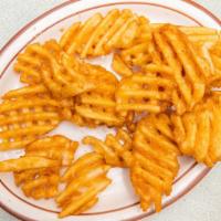 Waffle Fries · Lattice shaped fried potatoes.