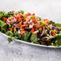 Supreme Salad · Fresh mesclun, romaine mix, tomato, cucumber, green & red bell peppers, sweet red onion ...