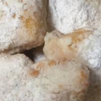 Zeppoles · Fried pizza dough and powdered sugar ,4 pieces