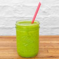 Tropical Kale Smoothie · Mango, strawberry, kale and apple juice.