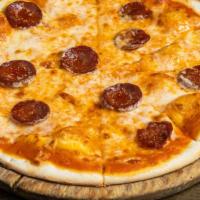 Soujouk Pitza Special · Tomato, cheese and dried beef sausage.

Please write your choice of coke, diet coke, sprite,...