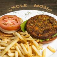 Veggie Burger Special · Veggie patty served on a bun with fries.

Please write your choice of coke, diet coke, sprit...