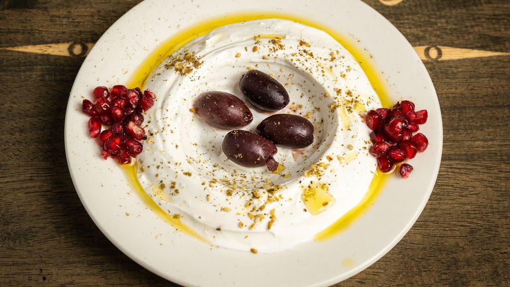 Labne · Gluten-free, vegetarian. Creamy home-made yogurt with olive oil.